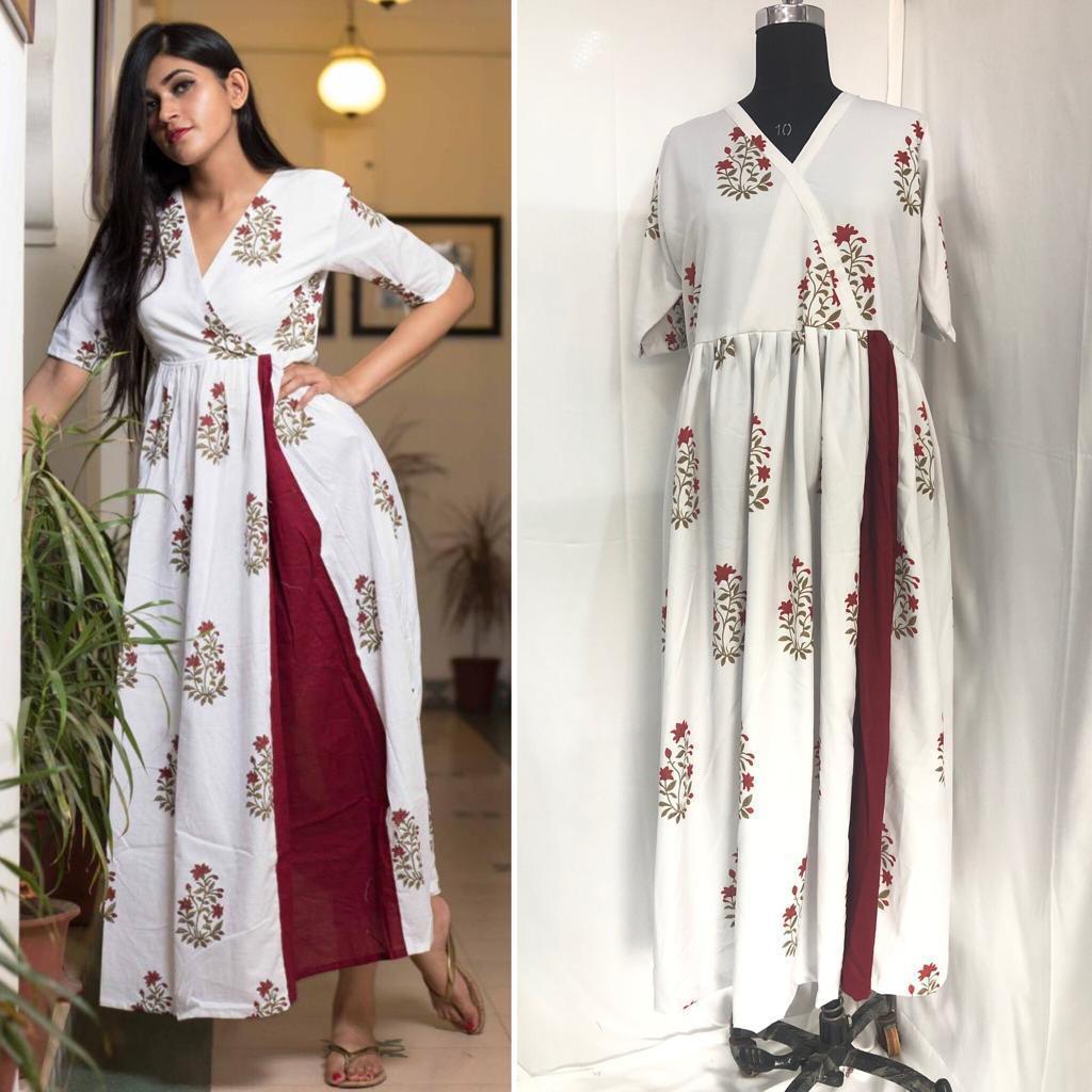 FLOWER RUTBA KHAN KURTI