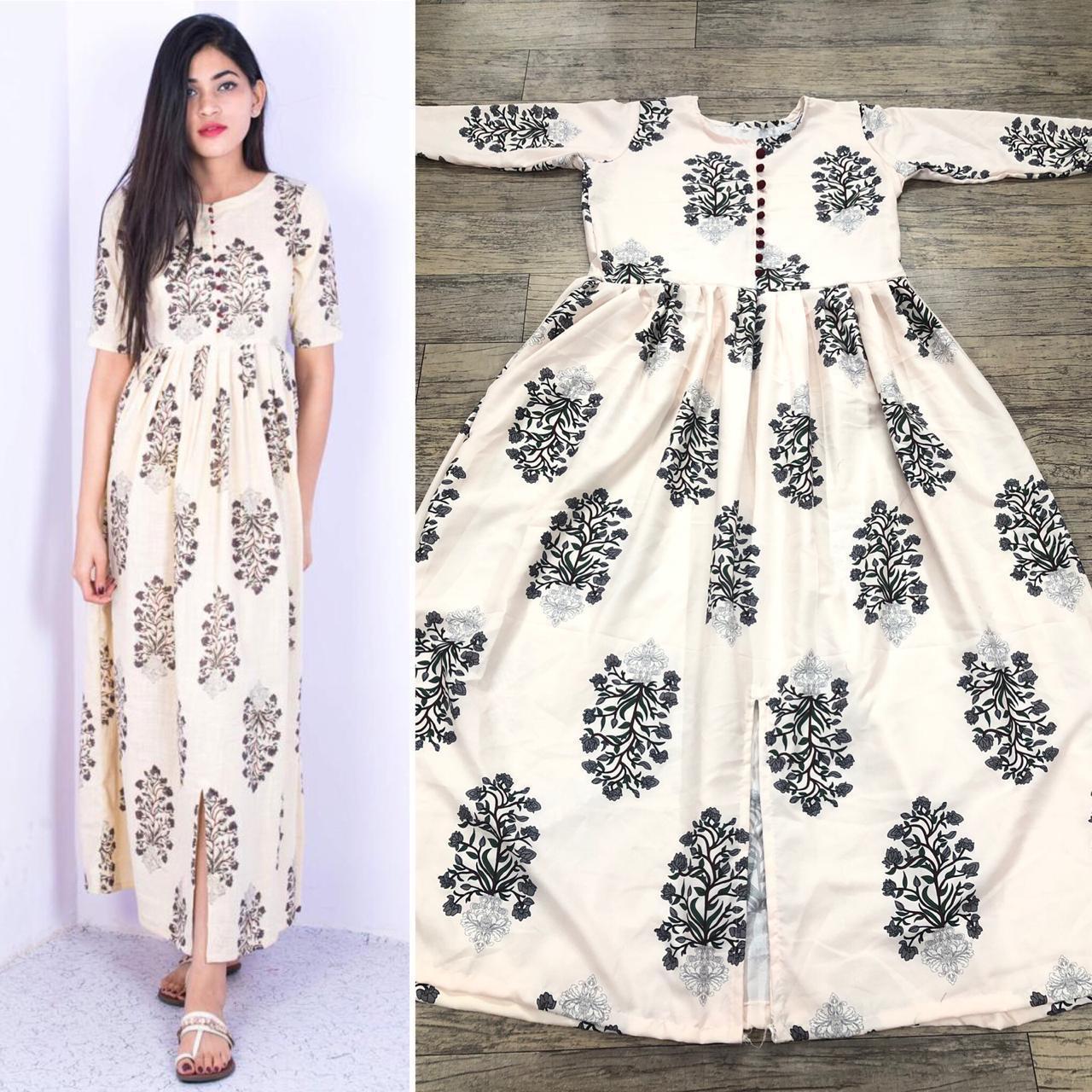 FLOWER RUTBA KHAN KURTI