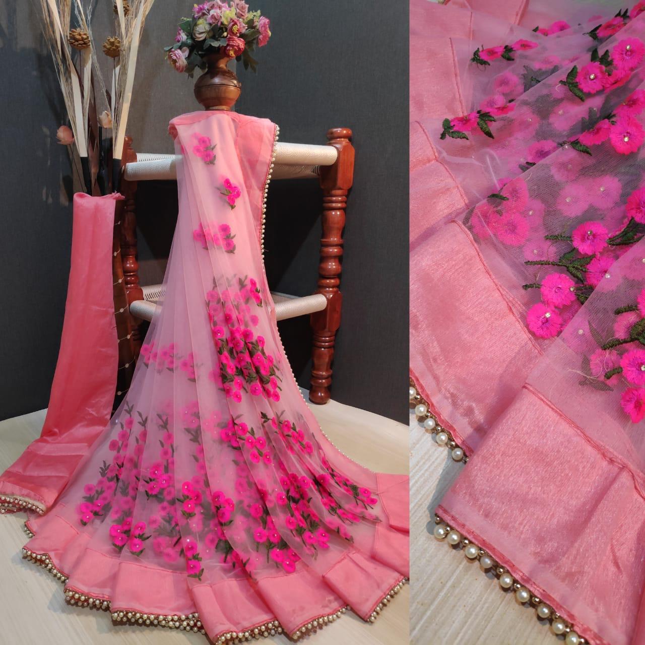 PC1199 NET WITH EMBROIDERY SAREE