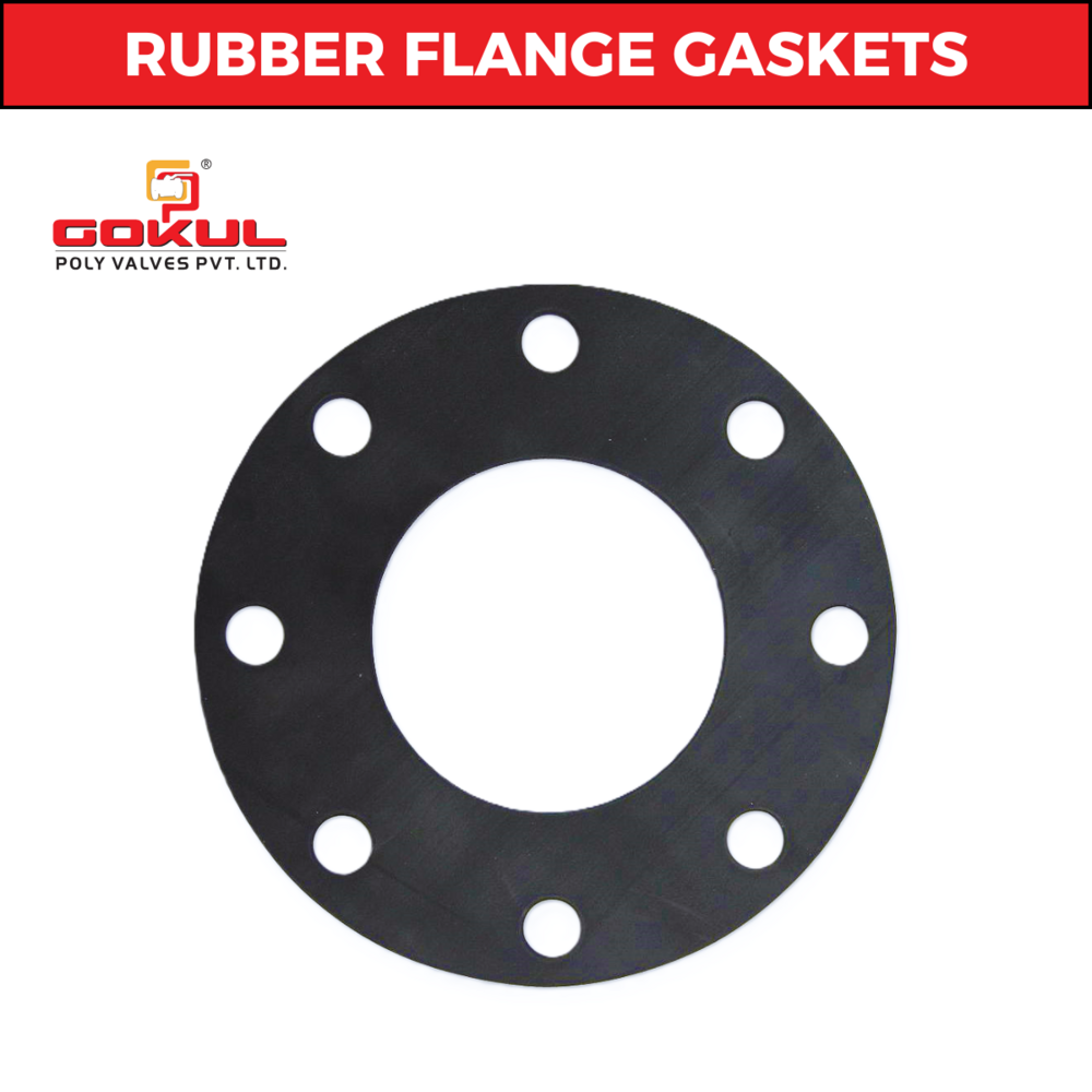 Rubber Flange Gasket - 5mm Thickness 6 Inch Diameter Black | Durable Weather Proof Breakage Resistant for Gas Sewage Water Use