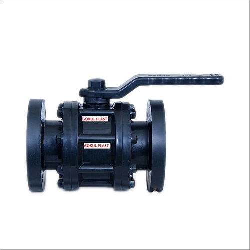 PP Black Flange End Ball Valve