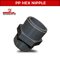 PP THREADED HEX NIPPLE