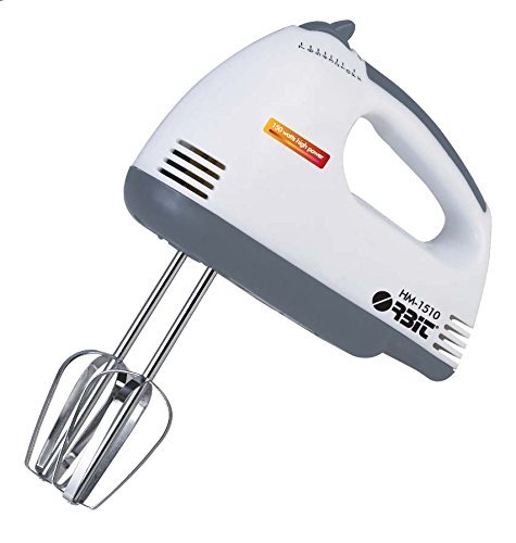 Orbit Abs Plastic Body 150 Watt 2 in 1 Hand Mixer, White