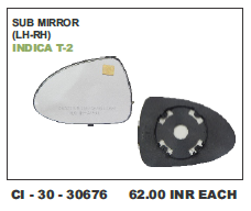 Sub Mirror LH/RH Indica T-2 (Cinew) - 4 Wheeler Compatibility, Warranty Included | Robust Design for Enhanced Vehicle Functionality