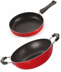 Nirlon Gas Compatible Fry Pan and Kadhai Combo Cooking Set