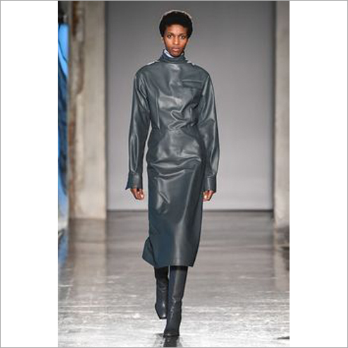 Ladies Full Length Leather Coat By KIREET APPARELS