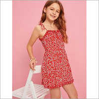 Girls Printed Strap Dress
