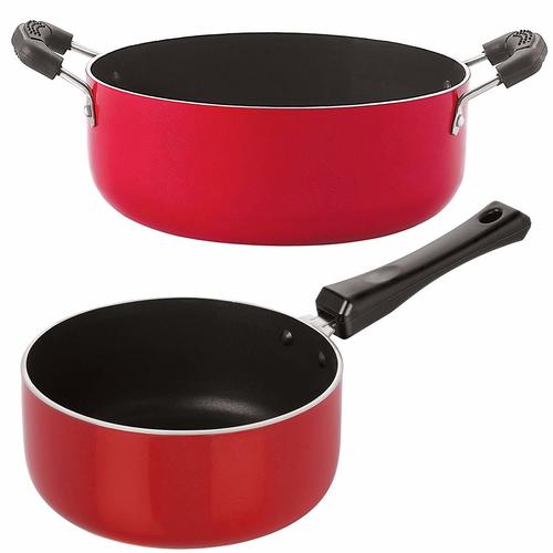 Nirlon Non-Stick Sauce Pan and Casserole 2 Piece Kitchen Utensil Set