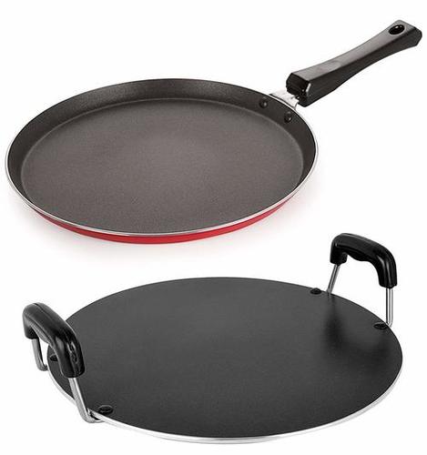 Nirlon Non-Stick Aluminium Cookware Set, 2-Pieces, Red (2.6mm_FT12_RT)