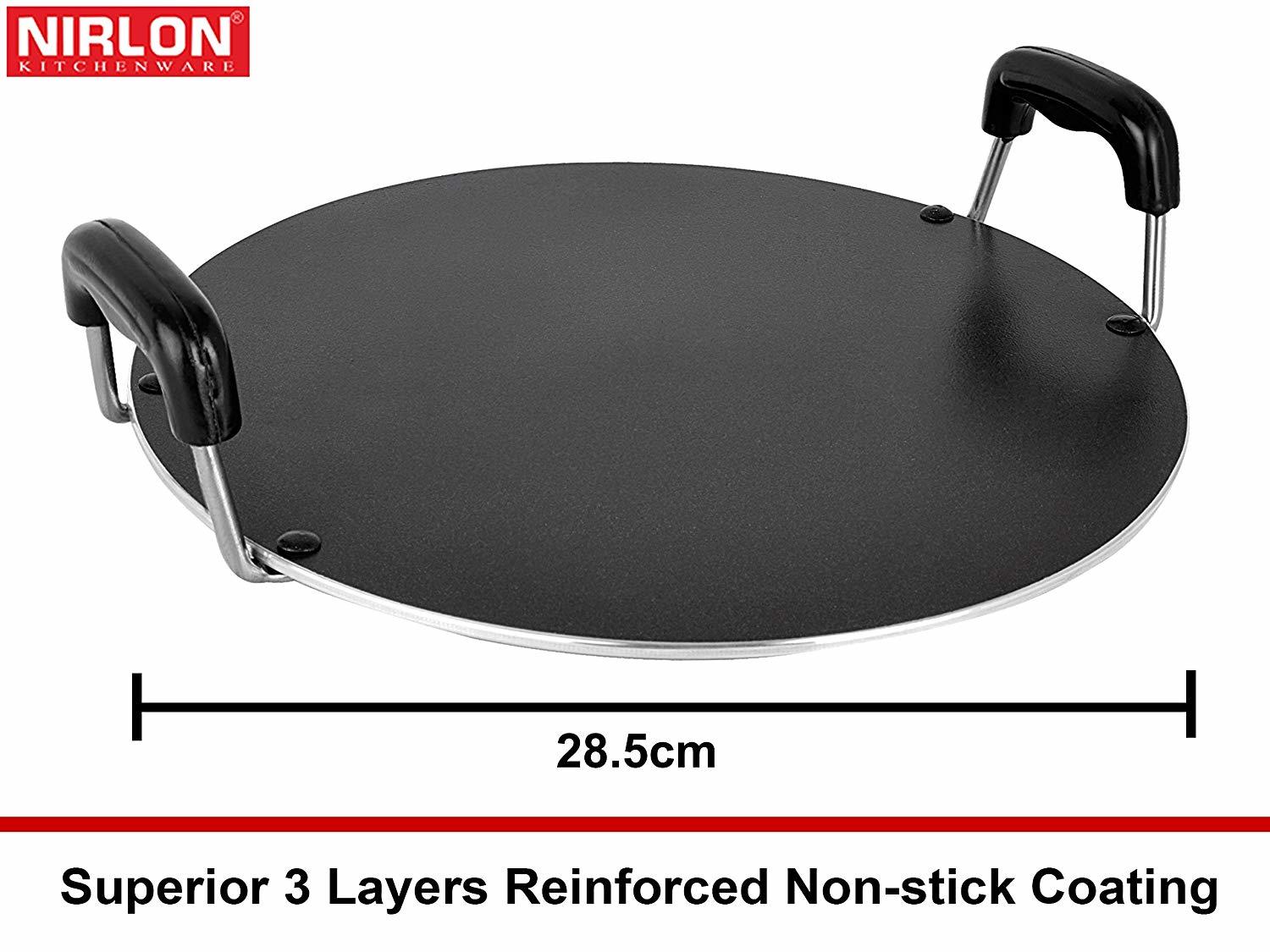 Nirlon Non-Stick Aluminium Cookware Set, 2-Pieces, Red (2.6mm_FT12_RT)
