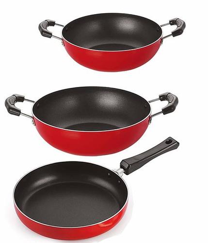 Nirlon Non-Stick Frying Pan and Kadai Combo Set 2.6mm