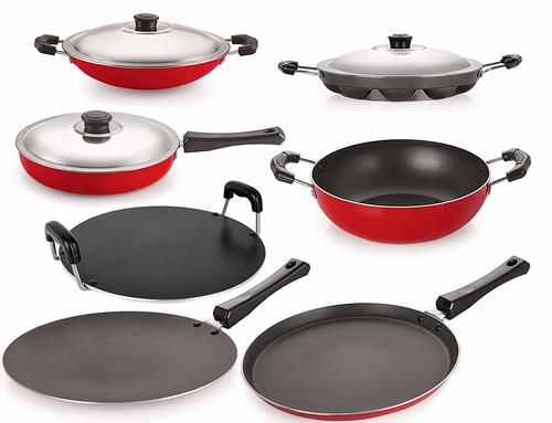 Nirlon Non-Stick Coated Heat Resistance Pfoa Free Aluminium Cookware Utencil Combo Set