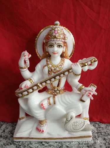 Marble Saraswati Status