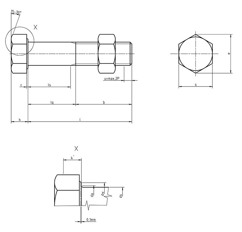 DIN 7990  Hex  head bolts