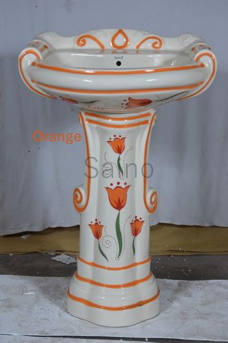 BIG STERLING PEDESTAL BASIN SET VITROSA