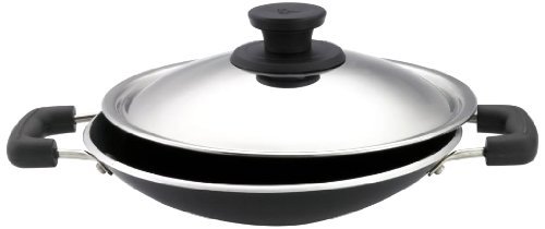 Pigeon by Stovekraft Special Non-Stick Appachetty with Lid, 200mm, Black