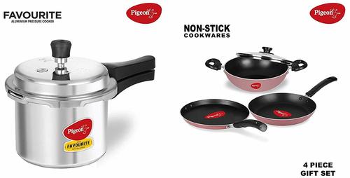 Pigeon by Stovekraft Favourite Outer Lid Non Induction Aluminium Pressure Cooker