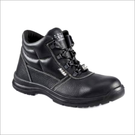 Mens Black Leather Safety Shoes
