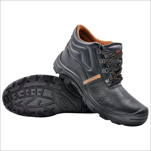 Mens Black High Ankle Safety Shoes