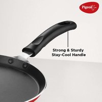 Pigeon by Stovekraft Mio Aluminum Flat Tawa, 250mm (Pink/Red)