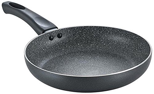 Prestige Omega Deluxe Aluminium Granite Fry Pan, 200mm (Omelette Pan), Black