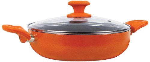 Prestige Creme Non-Stick Curry Pot, 24cm, Orange