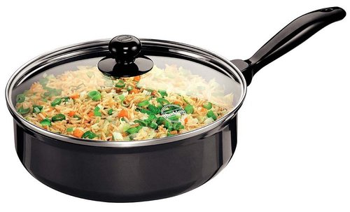 Hawkins Futura Non-Stick Saute' Curry Pan with Glass Lid, 3.25 litres