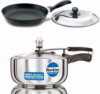 Hawkins Stainless Steel 3 LTR Pressure Cooker & Futura Nonstick Frying Pan