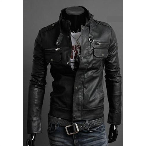 Black (Also Available In Different Color) Mens Leather Jacket