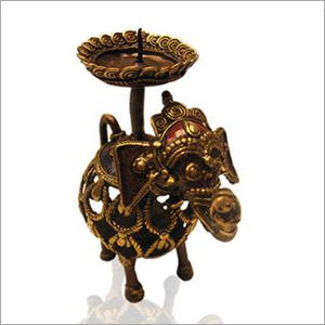 Antique Candle Stand - Metal Material, Elegant Design with Flower Leaf and Two Bowls | Decorative for Home, Hotels, Weddings, and Gifting