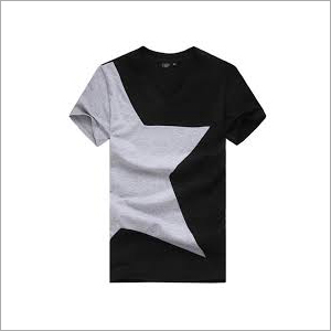 Black And White Mens Half Sleeve T-Shirt