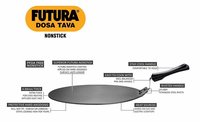 Hawkins Futura Nonstick Aluminium Dosa Tawa, 30cm, Black