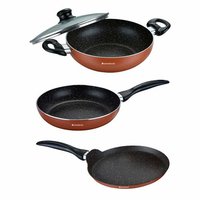 Wonderchef Athena Cookware Set, 3-Pieces, Brown