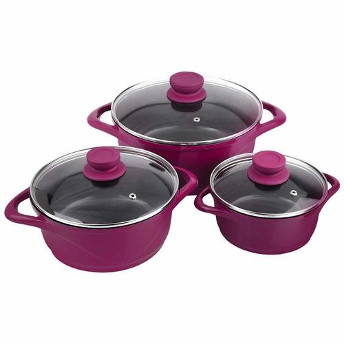 Wonderchef Ceramide Casserole Set, 6-Pieces, Pink