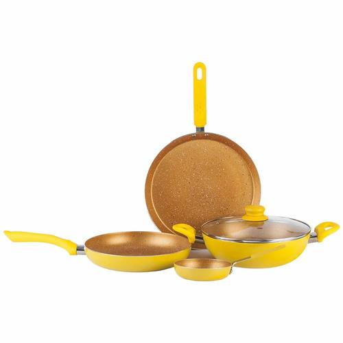 Wonderchef Da Vinci Aluminium Pan Set, 4-Pieces, Yellow
