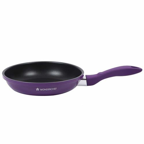 Wonderchef Induction Base Non-Stick Aluminum Elite Fry Pan, 20cm, Purple and Black