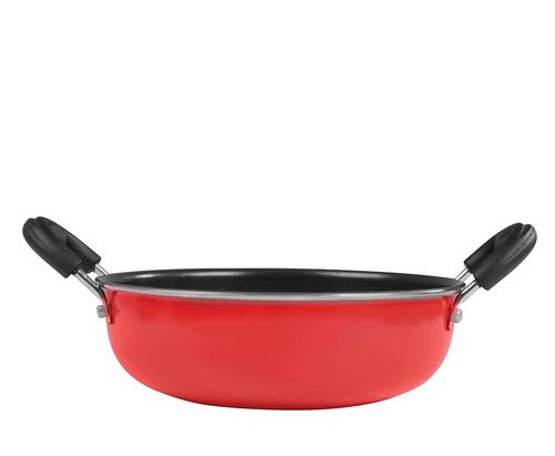 Wonderchef Little Samson Stainless Steel Kadhai, 16cm,0.7L, Red