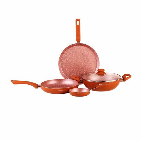 Wonderchef Rose Gold Aluminium Cookware Set, 5-Pieces, Rose Gold