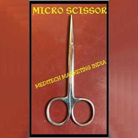 Micro Scissors - Steel, 30 Grams | Reusable, Basic Surgical Instrument, Non-sterilized, Hospital Use Scissors For Efficient Operations