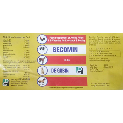 Amino Acids And B-Vitamins Feed Supplement For Livestock