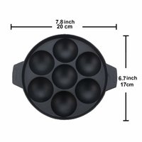 Tosaa Non stick 7 cavity appam patra with lid, 17 cm (200 grms )