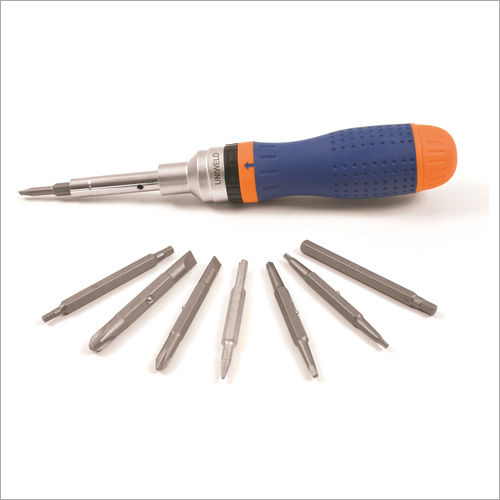 Metal And Plastic Uniweld 6 In 1 Ratchet Screwdriver