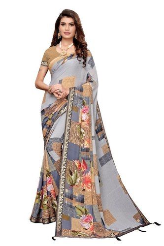 Printed Design Black Beauty Georgette Saree