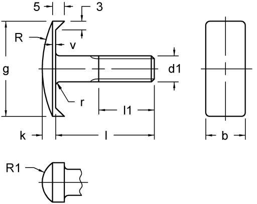 DIN 25193  Screw Clamp With a Large Rounded Head