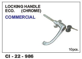 Locking Handle Eco Chrome Commercial - 4 Wheeler | Warranty Included, Durable Chrome Finish, Stylish Design, Secure Locking Mechanism