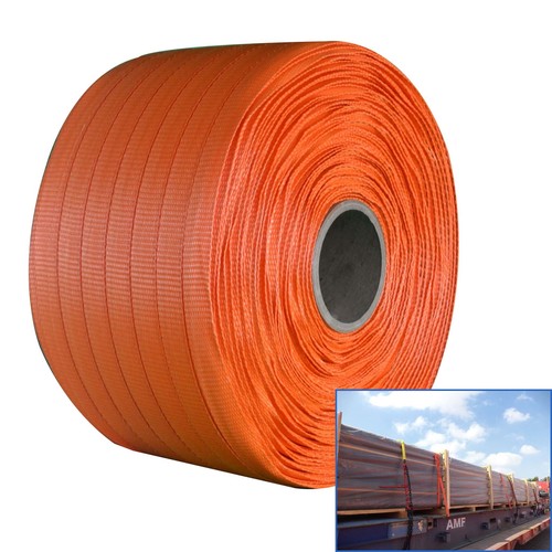 Polyester Woven Lashing - Color: Orange