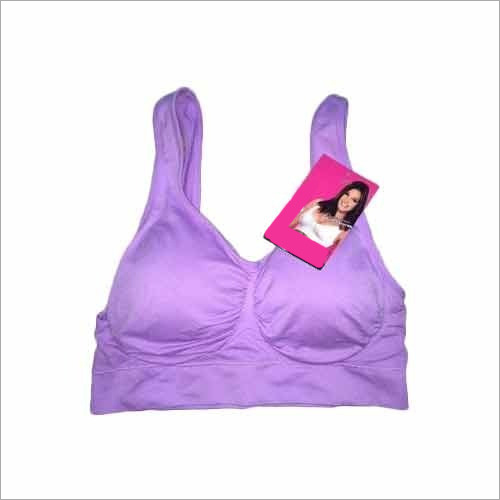 Ladies Trendy Padded Bra - Nylon Spandex, 34B, Lavender | Comfort, Support, Seamless Design, Lightweight, Breathable