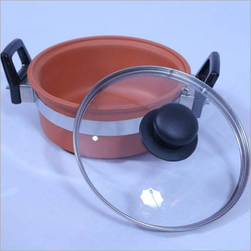 Terracotta Kadhai - Terracotta Material | Durable, Dishwasher Safe, Heat Conductive, Ideal for Home and Hotel Use, Elegant Design