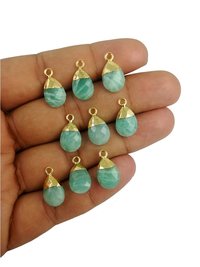 Amazonite Pear Drop Gold Cap Gemstone Pendant