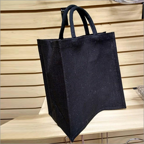 Jute Black Shopping Bag
